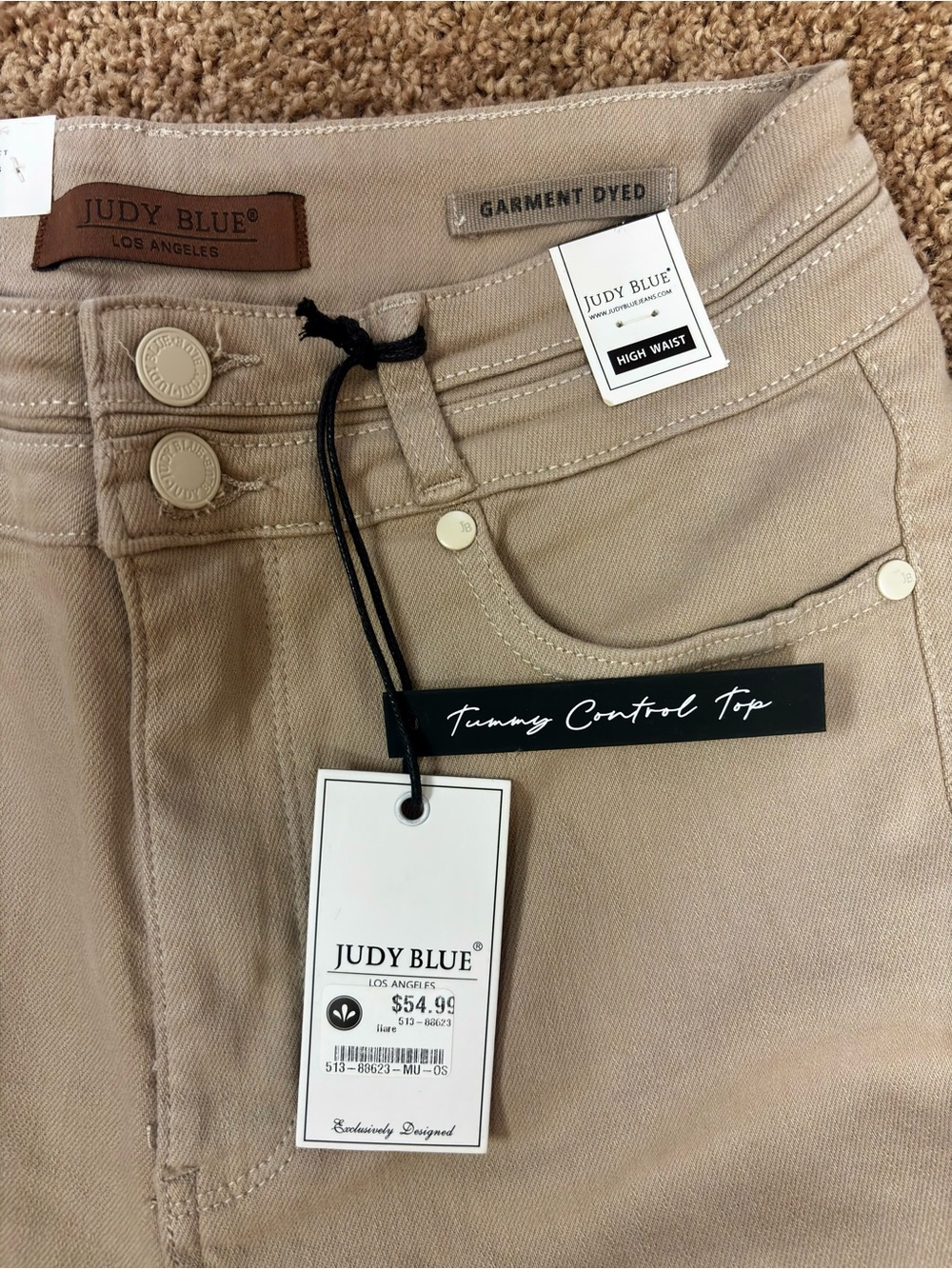 Judy Blue Wide-Leg Jeans high rise Khaki Jeans in - Picture 3 of 4